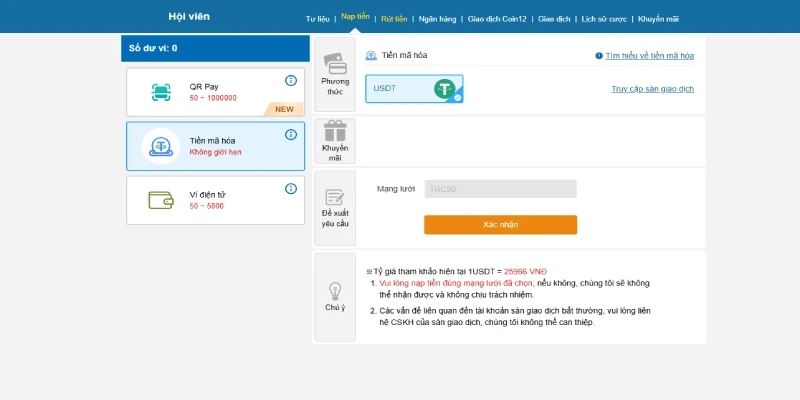 Nạp tiền Kubet88 qua USDT an toàn tuyệt đối